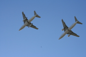 Boeings over the swimming pool