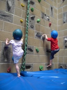 Jo and Ben climbing