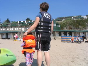 Josie and Michelle in life jackets