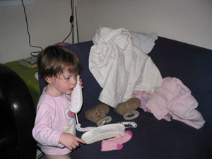 Josie on the phone